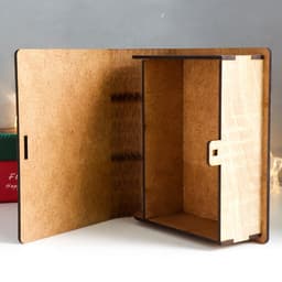 Новогодняя деревянная шкатулка-книга «Снегири» 14×12×5 см