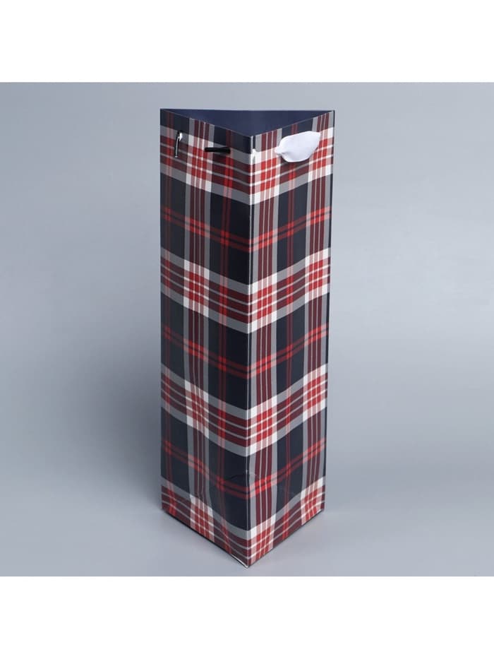 Пакет подарочный под бутылку, упаковка, «Самому лучшему мужчине», 13×32×11 см