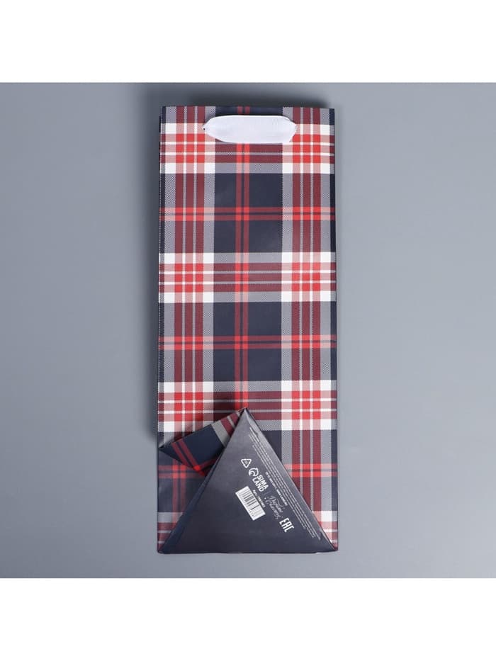 Пакет подарочный под бутылку, упаковка, «Самому лучшему мужчине», 13×32×11 см