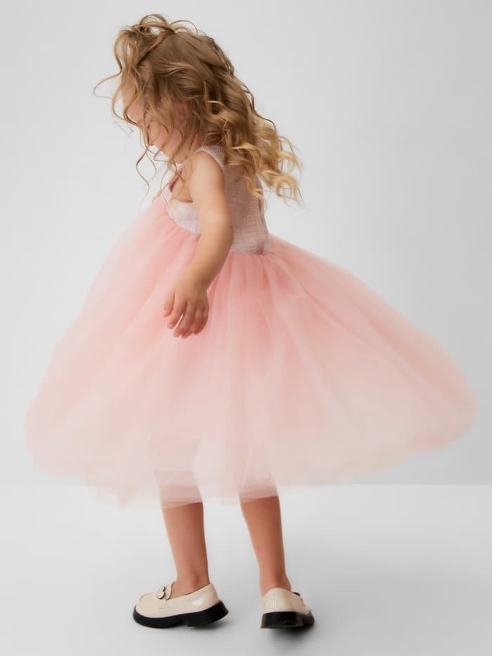 Платье нарядное для девочки MINAKU: PartyDress, розовое, рост 98-104 см