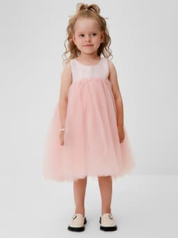 Платье нарядное для девочки MINAKU: PartyDress, розовое, рост 104-110 см