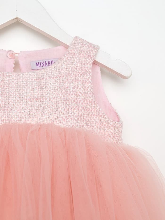 Платье нарядное для девочки MINAKU: PartyDress, розовое, рост 104-110 см