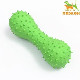 Игрушка для собак «Кость», 12 см, пищащая, латекс, зелёная