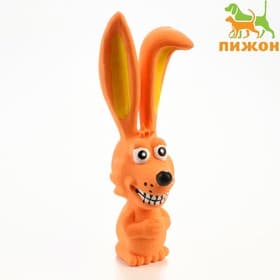 Игрушка пищащая для собак «Зайчик», 17 см, латекс, оранжевая