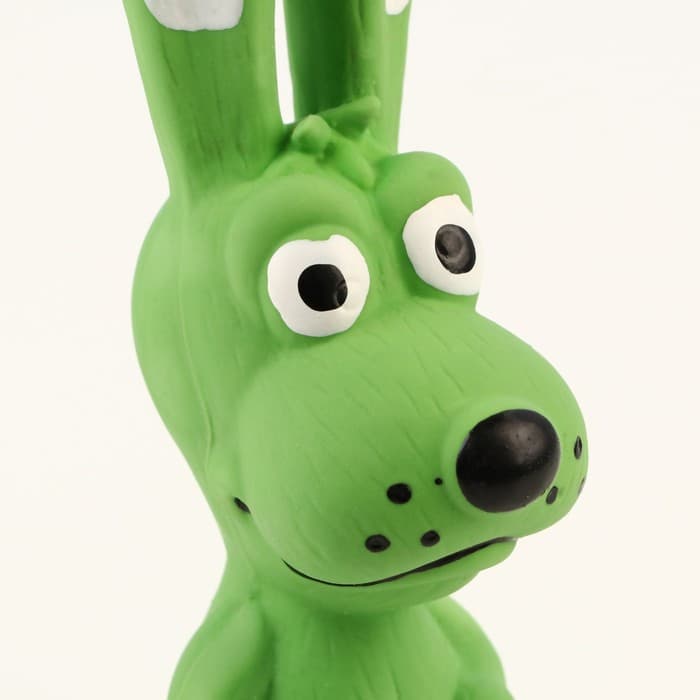 Игрушка для собак «Собачка», 17 см, пищащая, латекс, зелёная