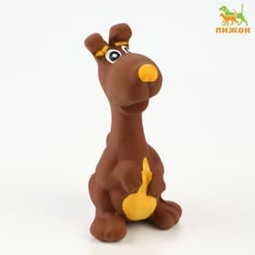 Пищащая игрушка для собак «Бобик», 11 см, латекс, коричневая