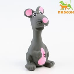 Игрушка для собак «Мышь», 10 см, пищащая, латекс, серая