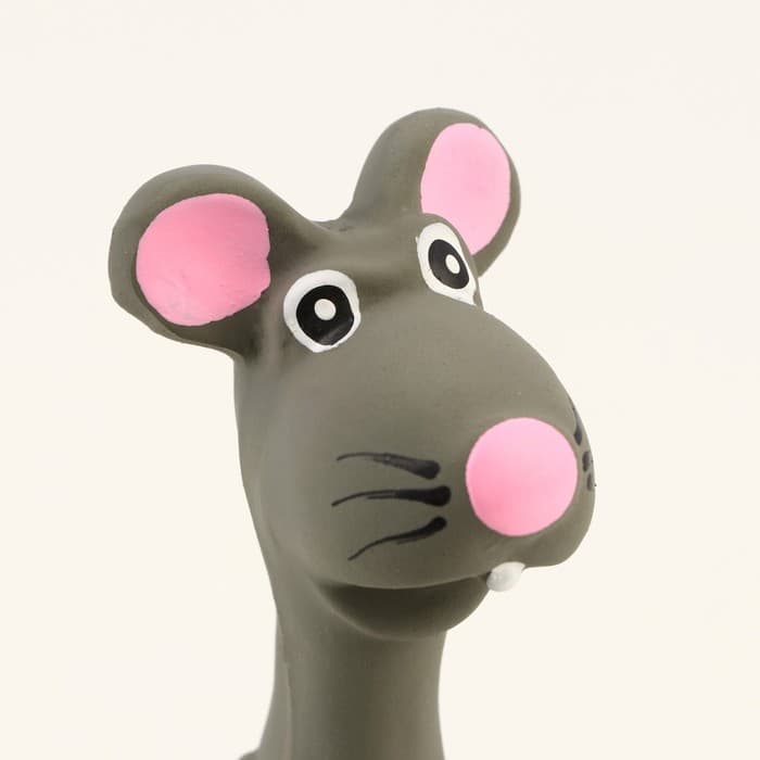 Игрушка для собак «Мышь», 10 см, пищащая, латекс, серая