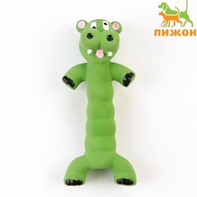 Игрушка для собак «Корова», 21 см, пищащая, латекс, зелёная
