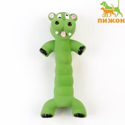 Игрушка для собак «Корова», 21 см, пищащая, латекс, зелёная