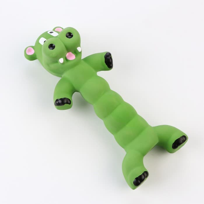 Игрушка для собак «Корова», 21 см, пищащая, латекс, зелёная