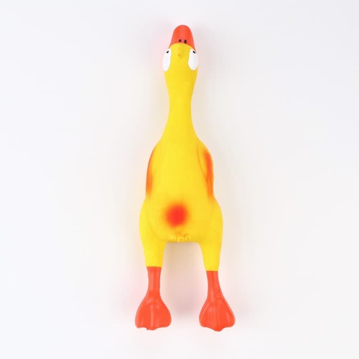 Игрушка для собак «Утка», 23 см, пищащая, латекс, жёлтая, оранжевая