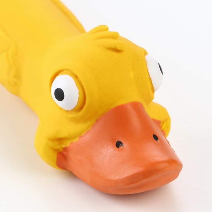 Игрушка для собак «Утка», 27 см, пищащая, латекс, жёлтая