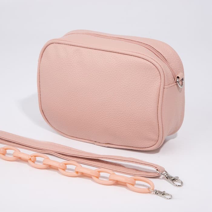 Сумка женская кросс-боди на молнии, розовая