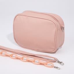 Сумка женская кросс-боди на молнии, розовая
