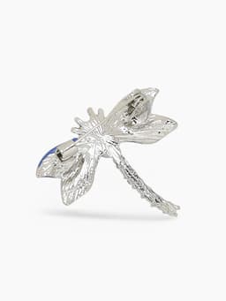 Брошь «Стрекоза - от сглаза», маленькая, синяя в серебре