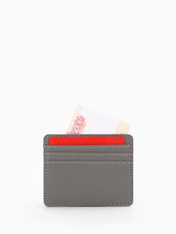 Картхолдер, на 3 карты, отделение для купюр, серый