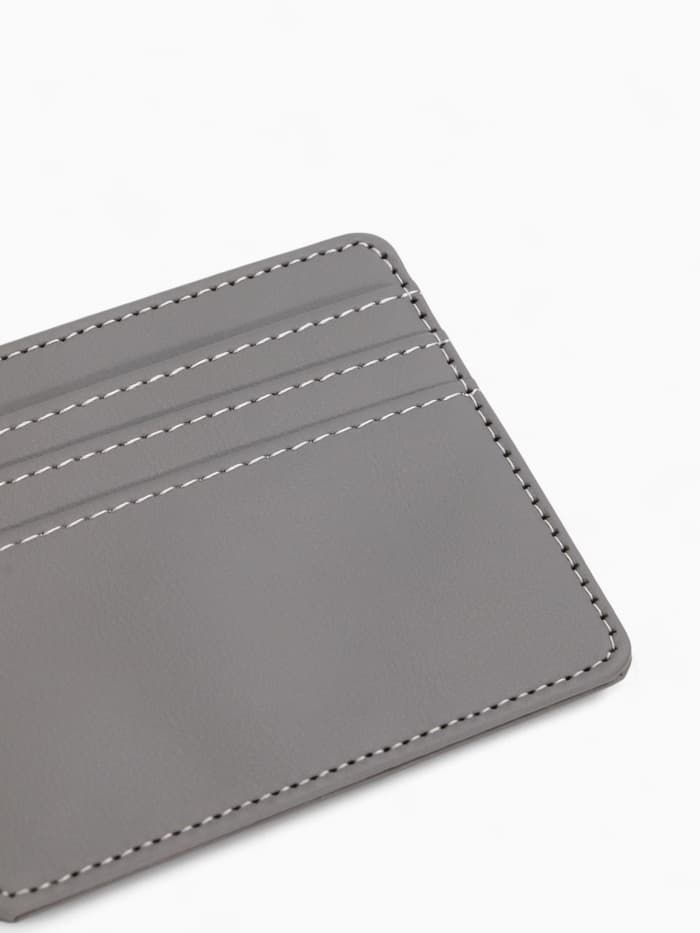 Картхолдер, на 3 карты, отделение для купюр, серый