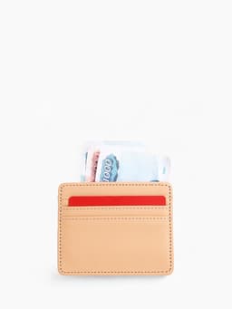 Картхолдер, на 3 карты, отделение для купюр, бежевый