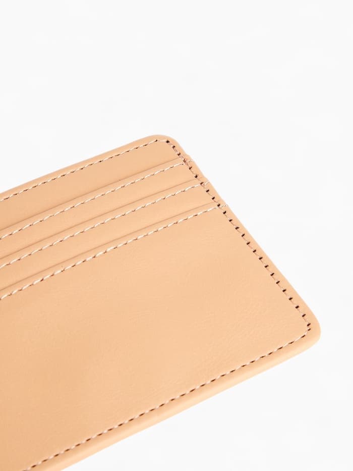 Картхолдер, на 3 карты, отделение для купюр, бежевый