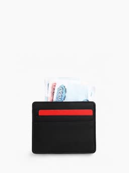 Картхолдер, на 3 карты, отделение для купюр, чёрный