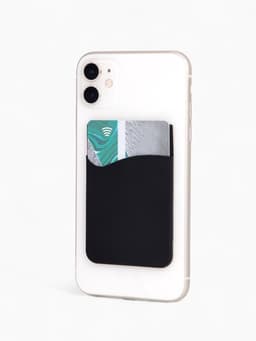 Картхолдер на телефон клеящийся, силиконовый, чёрный