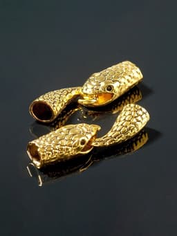 Замок-концевик «Змея», 2 шт. 4.3×1.6 мм, внутренний d=7 мм, чернёное золото