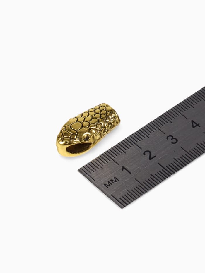 Замок-концевик «Змея», 2 шт. 4.3×1.6 мм, внутренний d=7 мм, чернёное золото