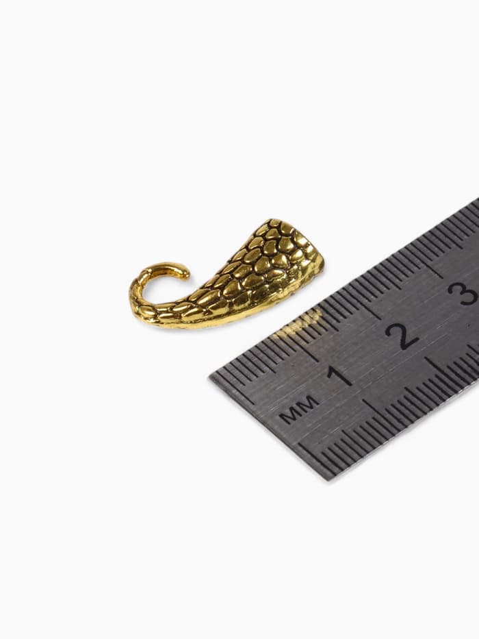 Замок-концевик «Змея», 2 шт. 4.3×1.6 мм, внутренний d=7 мм, чернёное золото