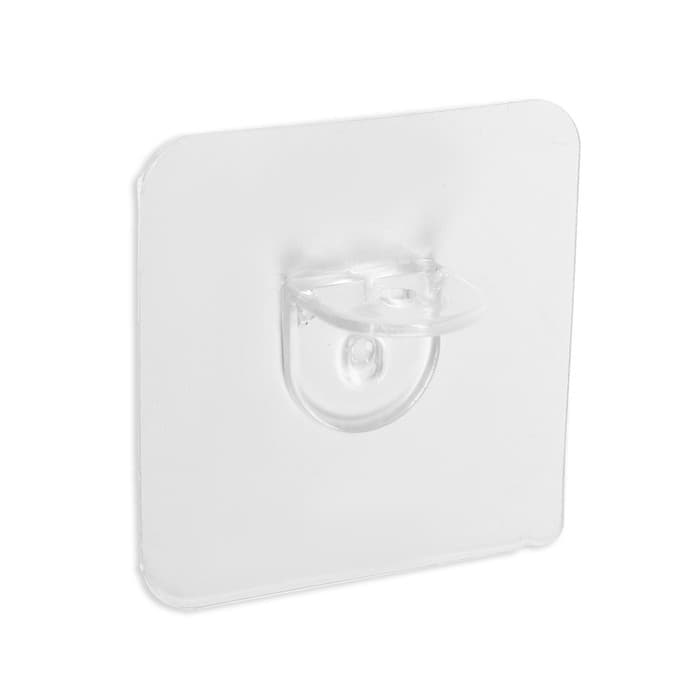 Полкодержатель с клейкой поверхностью ТУНДРА, 60×60 мм, одинарный, прозрачный