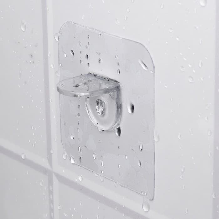 Полкодержатель с клейкой поверхностью ТУНДРА, 60×60 мм, одинарный, прозрачный