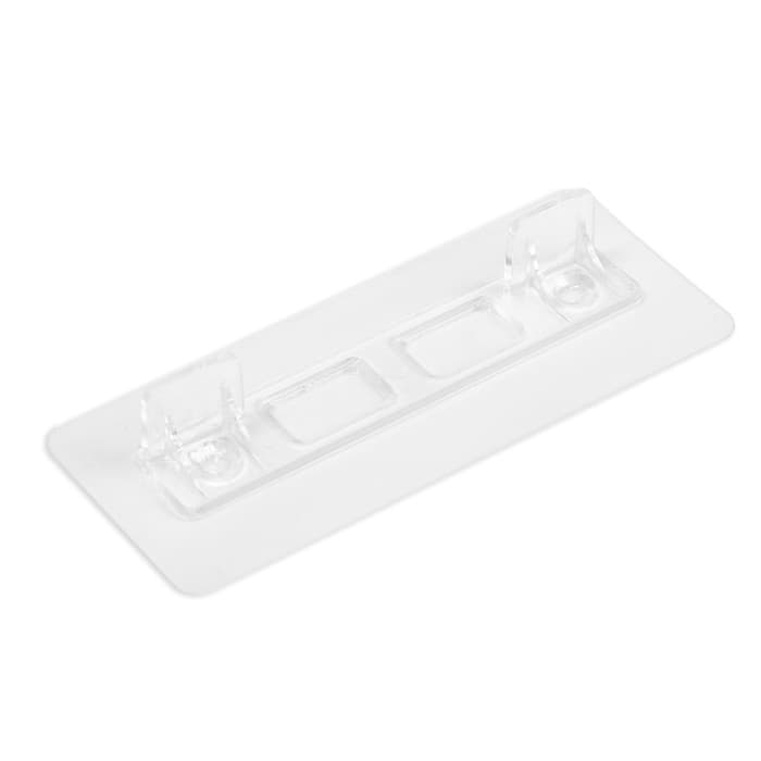 Полкодержатель с клейкой поверхностью ТУНДРА, 120×50×19 мм, двойной, прозрачный