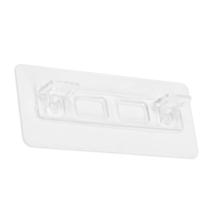 Полкодержатель с клейкой поверхностью ТУНДРА, 120×50×19 мм, двойной, прозрачный