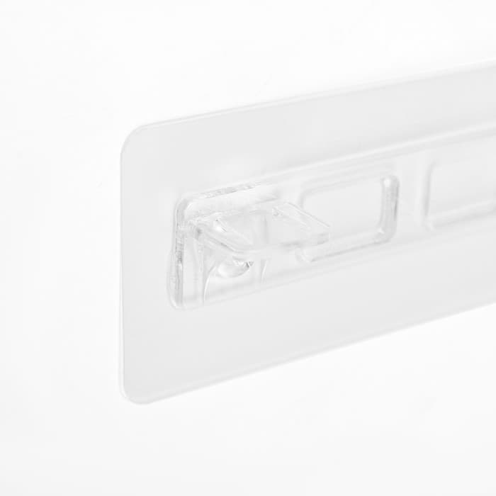 Полкодержатель с клейкой поверхностью ТУНДРА, 120×50×19 мм, двойной, прозрачный