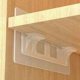 Полкодержатель с клейкой поверхностью ТУНДРА, 120×50×19 мм, двойной, прозрачный