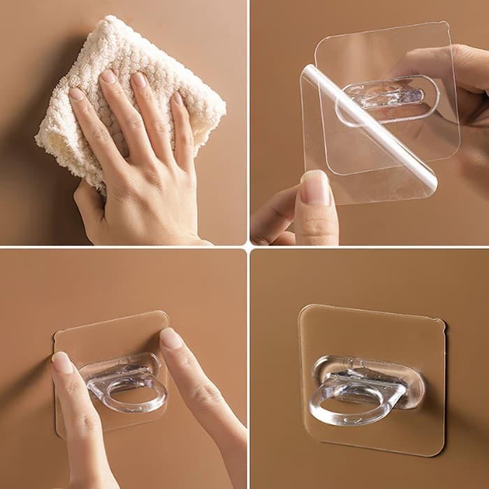 Держатель с клейкой поверхностью ТУНДРА, d=25 мм, 68×68 мм, прозрачный