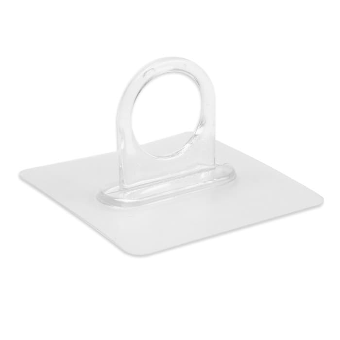 Держатель с клейкой поверхностью ТУНДРА, d=25 мм, 68×68 мм, прозрачный