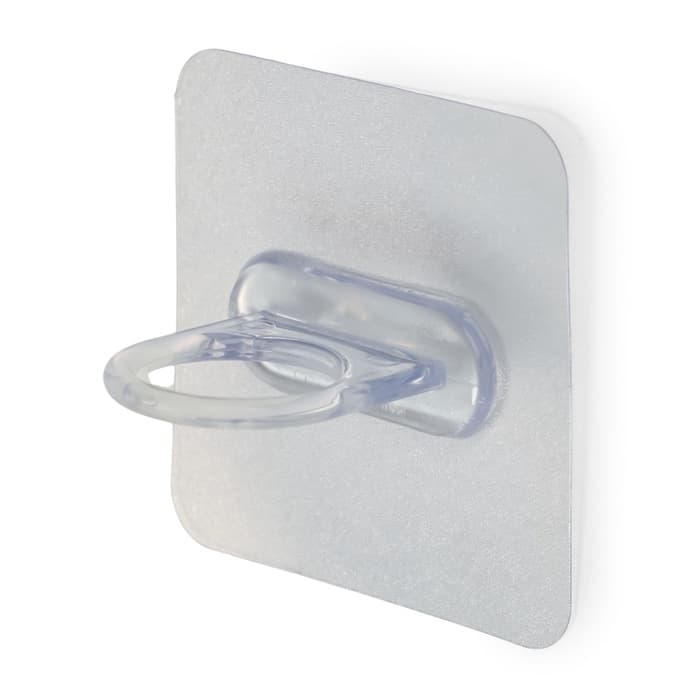 Держатель с клейкой поверхностью ТУНДРА, d=25 мм, 68×68 мм, прозрачный