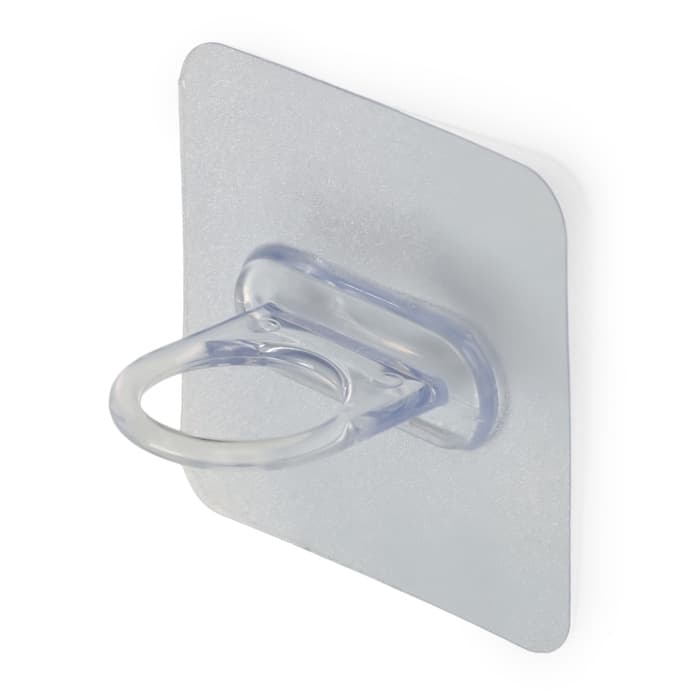 Держатель с клейкой поверхностью ТУНДРА, d=25 мм, 68×68 мм, прозрачный