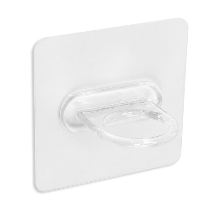Держатель с клейкой поверхностью ТУНДРА, d=25 мм, 68×68 мм, прозрачный