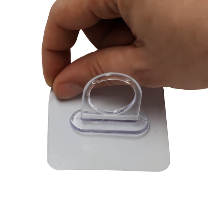 Держатель с клейкой поверхностью ТУНДРА, d=25 мм, 68×68 мм, прозрачный