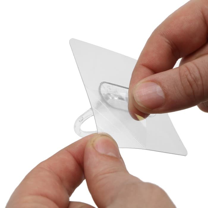 Держатель с клейкой поверхностью ТУНДРА, d=25 мм, 68×68 мм, прозрачный