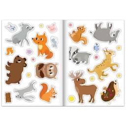 Набор 3в1 «Жители леса»: 12 пазлов, книга с наклейками, раскраска