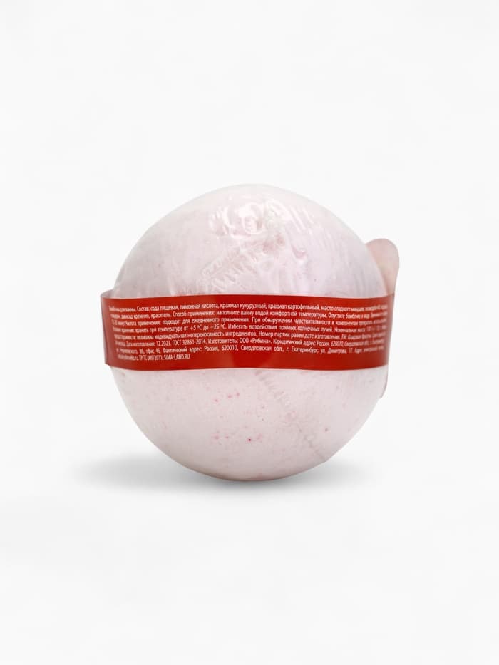 Бомбочка для ванны, 120 г, аромат клубники со сливками, Кладовая красоты