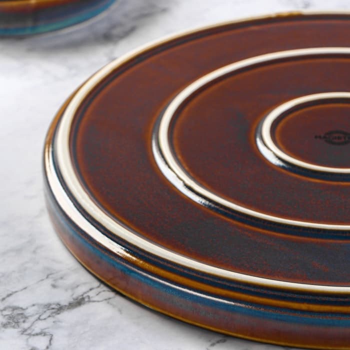 Подстановочная тарелка Magistro Garland, d=27.5 см, фарфор, синяя, коричневая