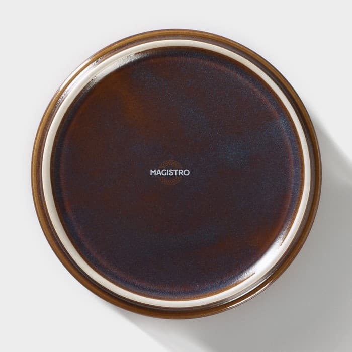 Салатник Magistro Garland, 500 мл, d=15 см, фарфор, синий, коричневый