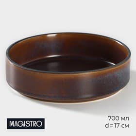 Салатник Magistro Garland, 700 мл, d=17 см, фарфор, синий, коричневый