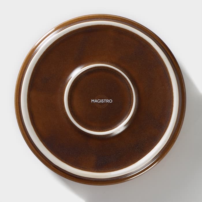 Салатник Magistro Garland, 700 мл, d=17 см, фарфор, синий, коричневый