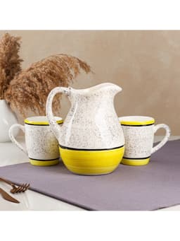 Набор посуды Керамика ручной работы «Персия», 3 предмета: кувшин 1.5 л, кружки 350 мл, 1 сорт, жёлтый, Иран