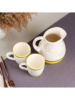 Набор посуды Керамика ручной работы «Персия», 3 предмета: кувшин 1.5 л, кружки 350 мл, 1 сорт, жёлтый, Иран